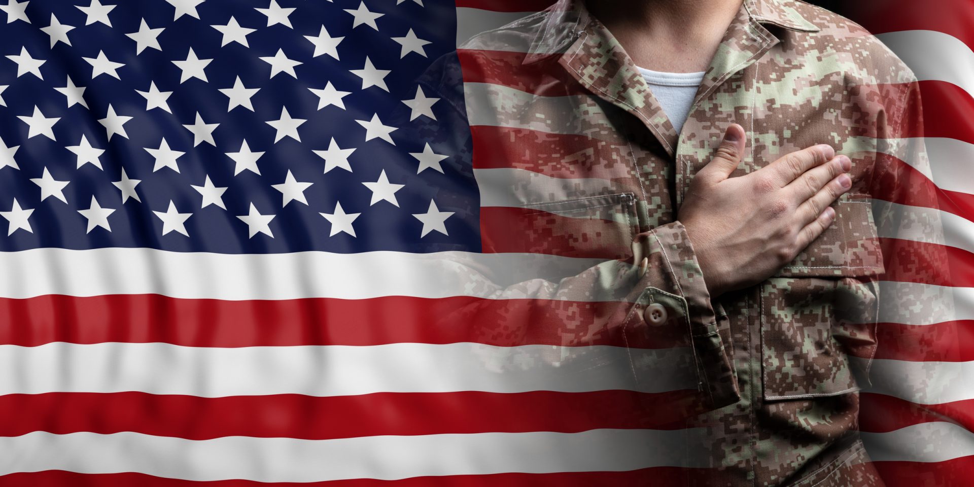 United States Flag and Solider