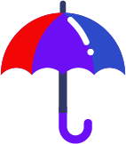 Red Blue Purple Umbrella